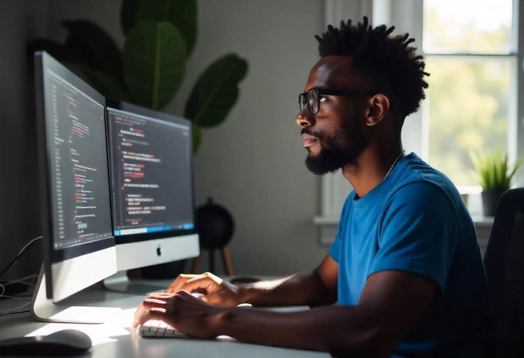 Cloud engineer practicing hands-on AWS labs for certification exam preparation