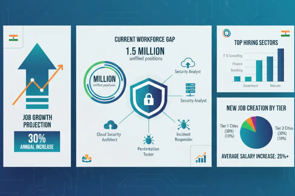 Career growth in ethical hacking training India job market statistics