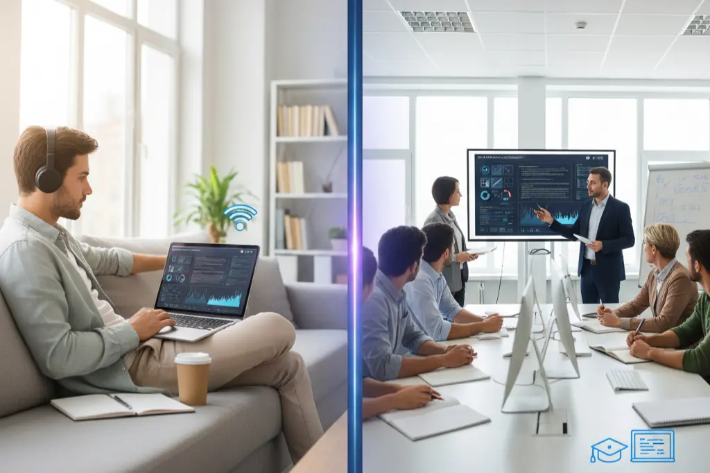 Online cyber security training versus classroom cyber security training comparison