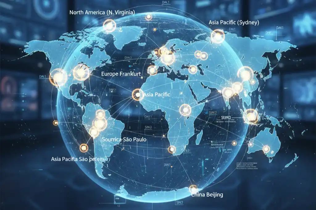 AWS global infrastructure network for cloud computing training