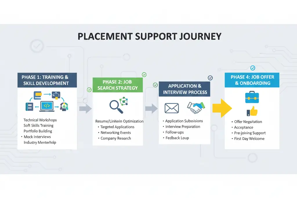 Placement support process for AI beginners course with placement assistance
